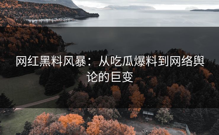 网红黑料风暴：从吃瓜爆料到网络舆论的巨变