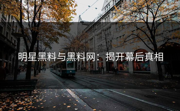 明星黑料与黑料网:揭开幕后真相