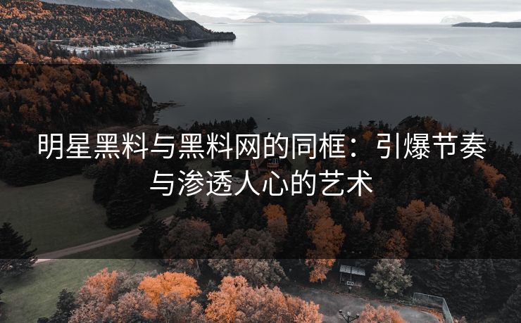 明星黑料与黑料网的同框:引爆节奏与渗透人心的艺术