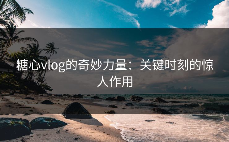 糖心vlog的奇妙力量：关键时刻的惊人作用